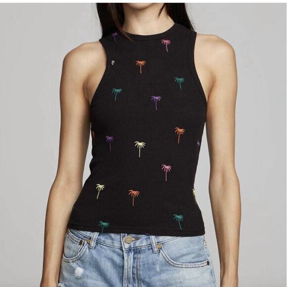Chaser Black Onyx Palm Tree Tank Size Large NWT - Picture 1 of 6